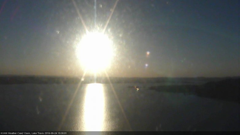 Lake Travis webcam, August 24, 2016 6:55 PM CT