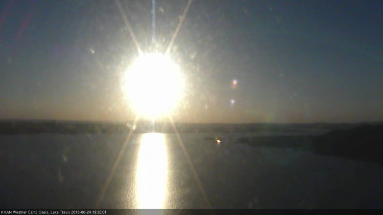Lake Travis webcam, August 24, 2016 7:00 PM CT