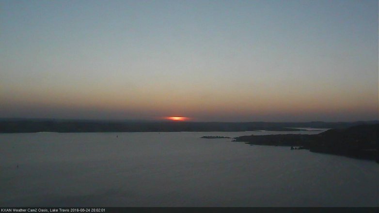 Lake Travis webcam, August 24, 2016 7:15 PM CT
