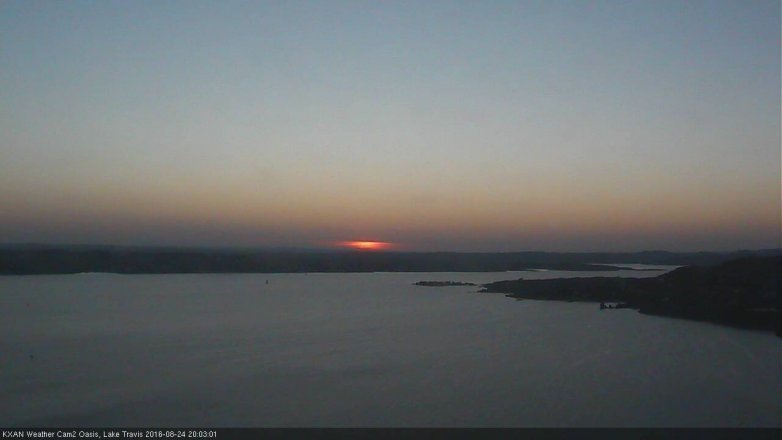 Lake Travis webcam, August 24, 2016 7:20 PM CT