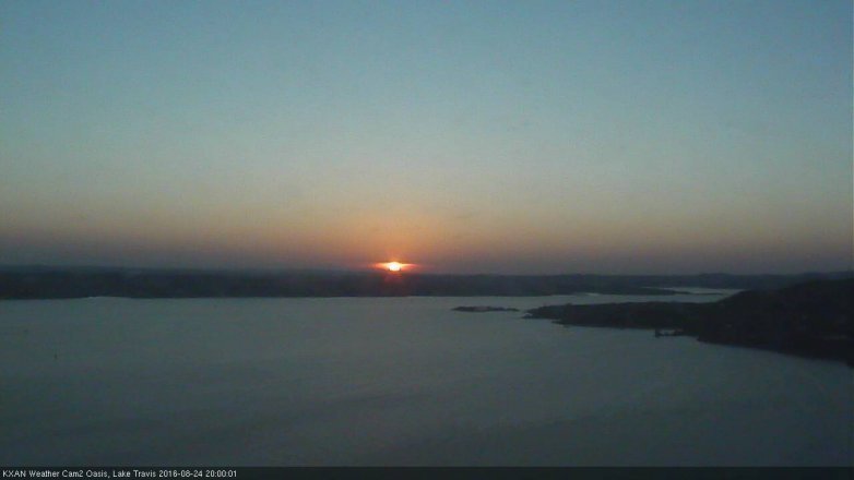 Lake Travis webcam, August 24, 2016 7:25 PM CT