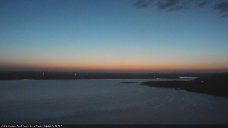 Lake Travis webcam, August 24, 2016 7:50 PM CT