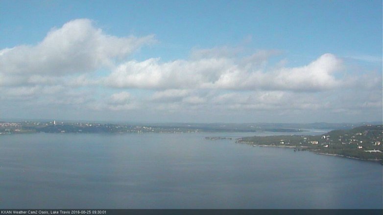 Lake Travis webcam, August 25, 2016 9:00 AM CT