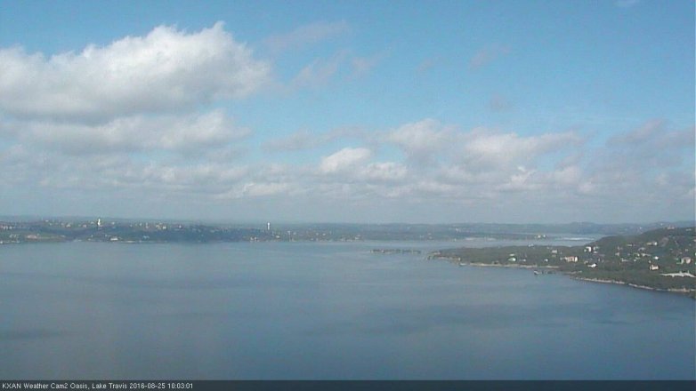 Lake Travis webcam, August 25, 2016 9:15 AM CT