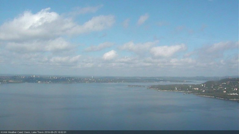 Lake Travis webcam, August 25, 2016 9:30 AM CT