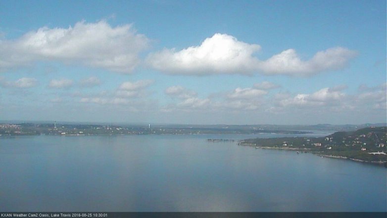 Lake Travis webcam, August 25, 2016 10:00 AM CT