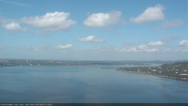 Lake Travis webcam, August 25, 2016 10:05 AM CT