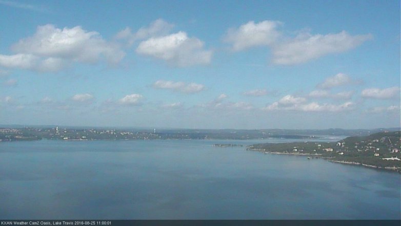 Lake Travis webcam, August 25, 2016 10:10 AM CT