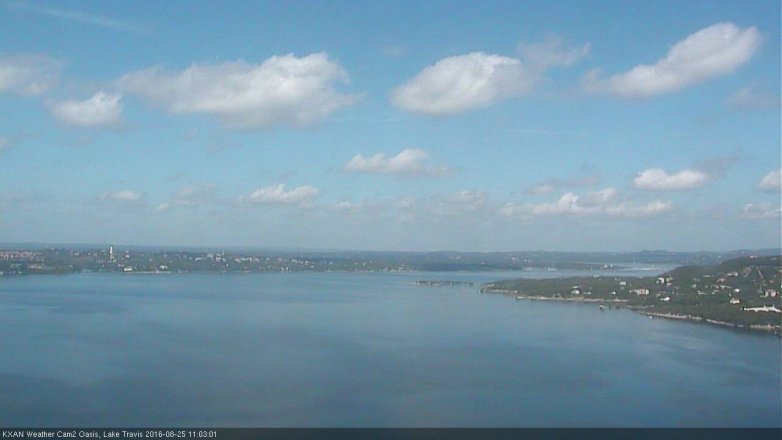 Lake Travis webcam, August 25, 2016 10:25 AM CT