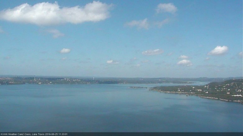 Lake Travis webcam, August 25, 2016 10:50 AM CT