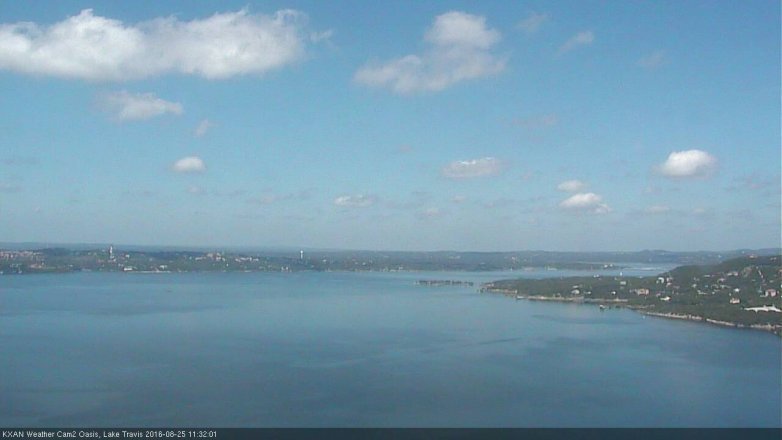 Lake Travis webcam, August 25, 2016 11:00 AM CT