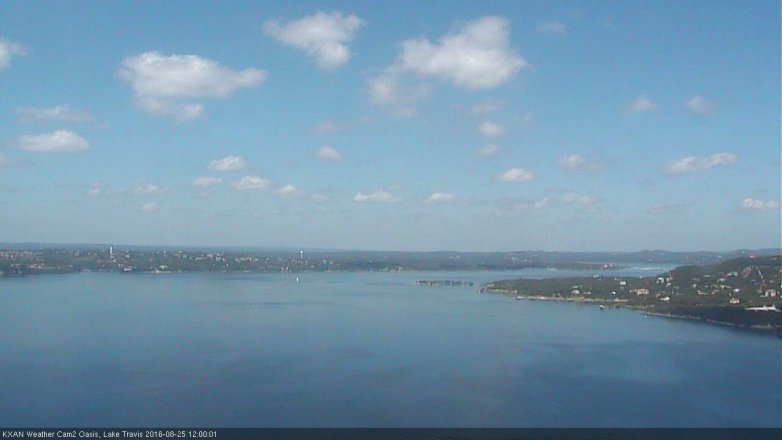 Lake Travis webcam, August 25, 2016 11:30 AM CT