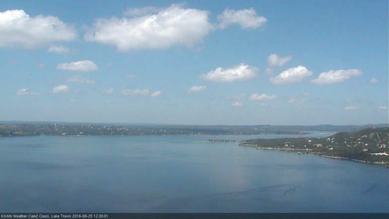 Lake Travis webcam, August 25, 2016 11:35 AM CT