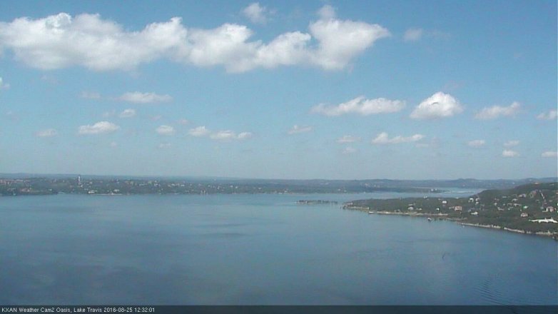Lake Travis webcam, August 25, 2016 12:00 PM CT
