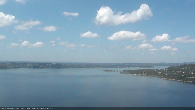 Lake Travis webcam, August 25, 2016 12:15 PM CT