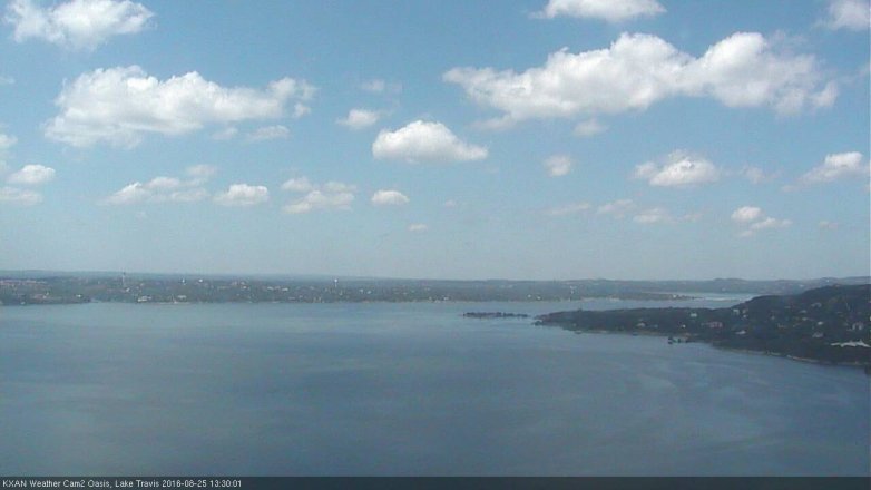 Lake Travis webcam, August 25, 2016 12:55 PM CT