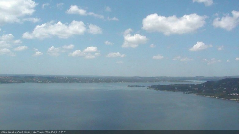 Lake Travis webcam, August 25, 2016 1:00 PM CT