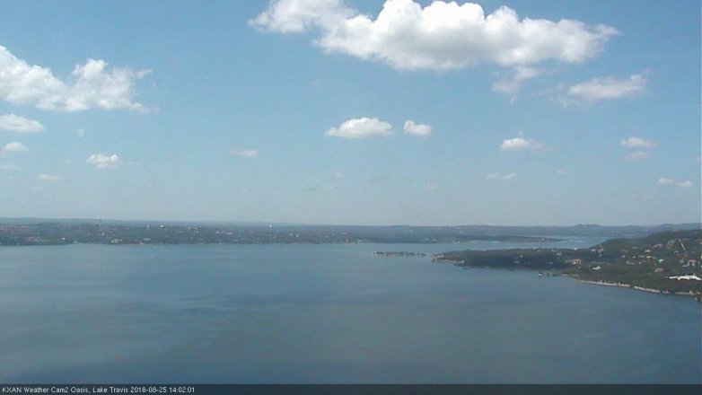 Lake Travis webcam, August 25, 2016 1:20 PM CT