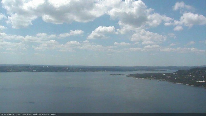 Lake Travis webcam, August 25, 2016 2:20 PM CT