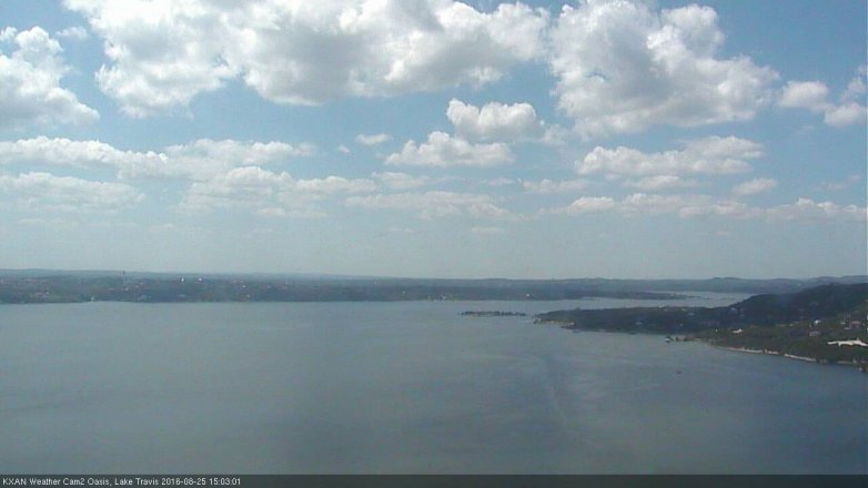 Lake Travis webcam, August 25, 2016 2:30 PM CT