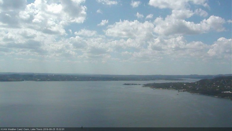 Lake Travis webcam, August 25, 2016 2:35 PM CT