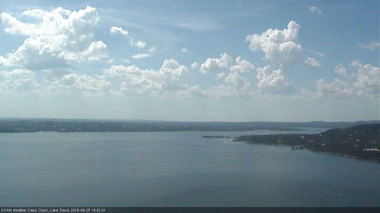 Lake Travis webcam, August 25, 2016 3:05 PM CT