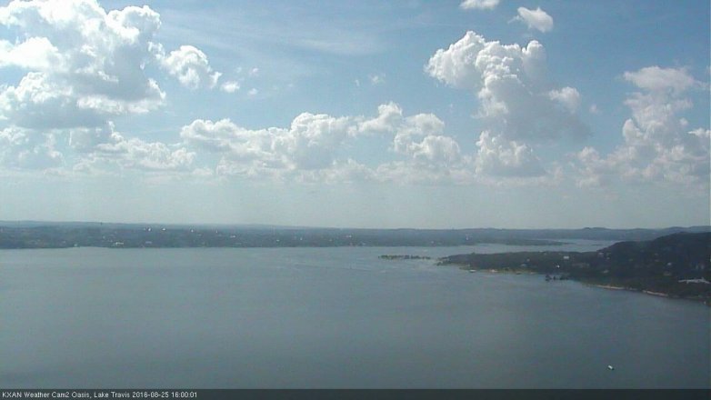 Lake Travis webcam, August 25, 2016 3:10 PM CT