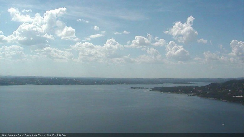 Lake Travis webcam, August 25, 2016 3:20 PM CT