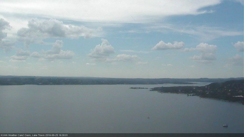 Lake Travis webcam, August 25, 2016 3:45 PM CT