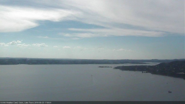 Lake Travis webcam, August 25, 2016 4:05 PM CT