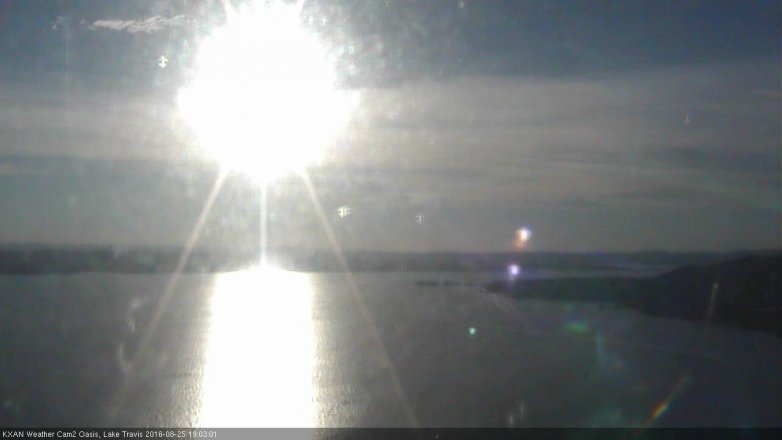 Lake Travis webcam, August 25, 2016 6:25 PM CT