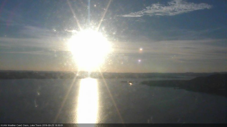 Lake Travis webcam, August 25, 2016 6:35 PM CT