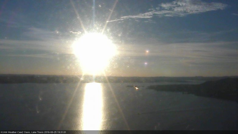 Lake Travis webcam, August 25, 2016 6:55 PM CT