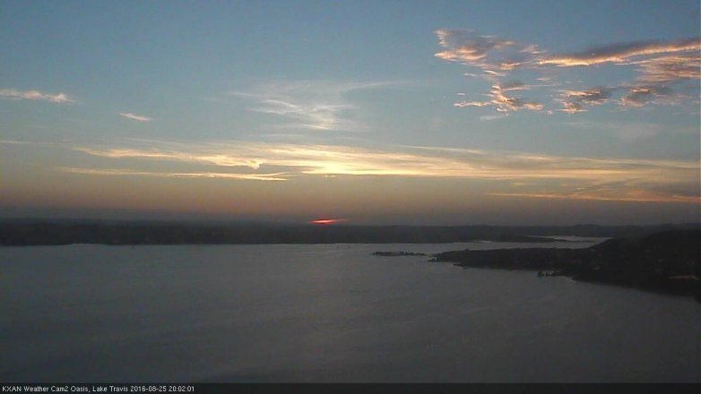 Lake Travis webcam, August 25, 2016 7:05 PM CT