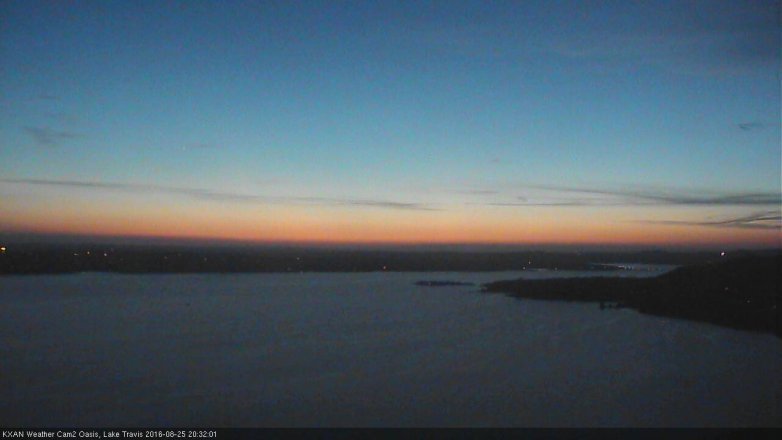 Lake Travis webcam, August 25, 2016 7:55 PM CT