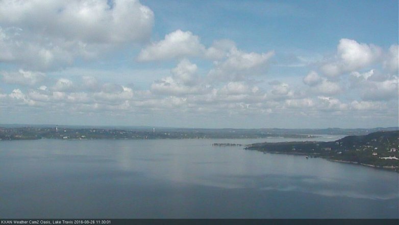 Lake Travis webcam, August 26, 2016 10:50 AM CT