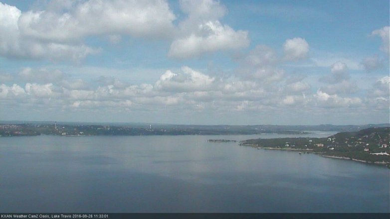 Lake Travis webcam, August 26, 2016 11:00 AM CT