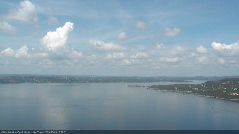 Lake Travis webcam, August 26, 2016 11:10 AM CT