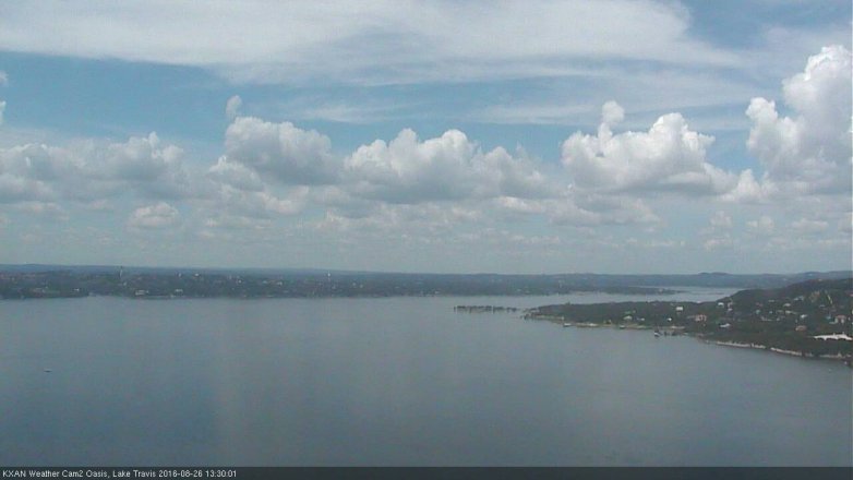 Lake Travis webcam, August 26, 2016 1:00 PM CT