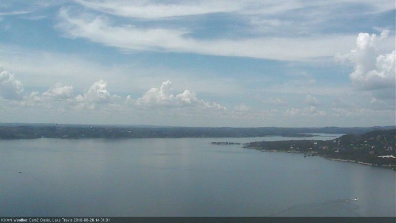 Lake Travis webcam, August 26, 2016 1:20 PM CT