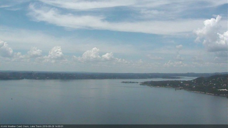 Lake Travis webcam, August 26, 2016 1:30 PM CT