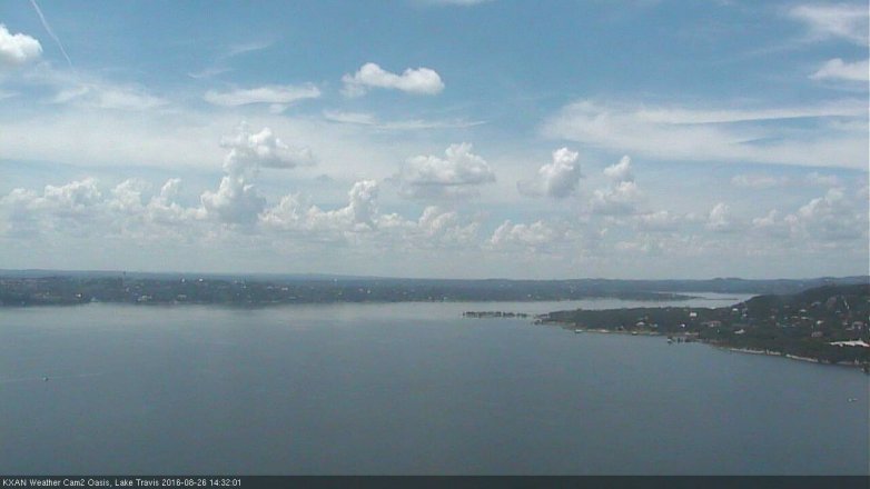 Lake Travis webcam, August 26, 2016 1:55 PM CT