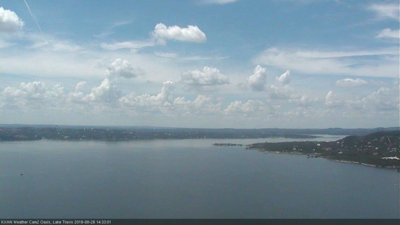 Lake Travis webcam, August 26, 2016 2:05 PM CT