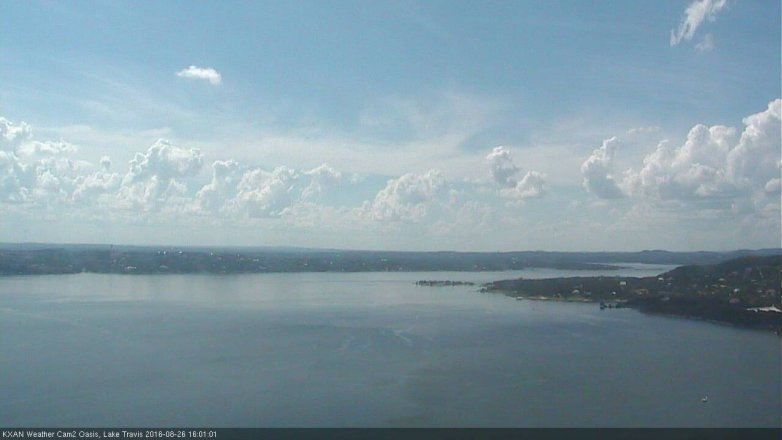 Lake Travis webcam, August 26, 2016 3:15 PM CT