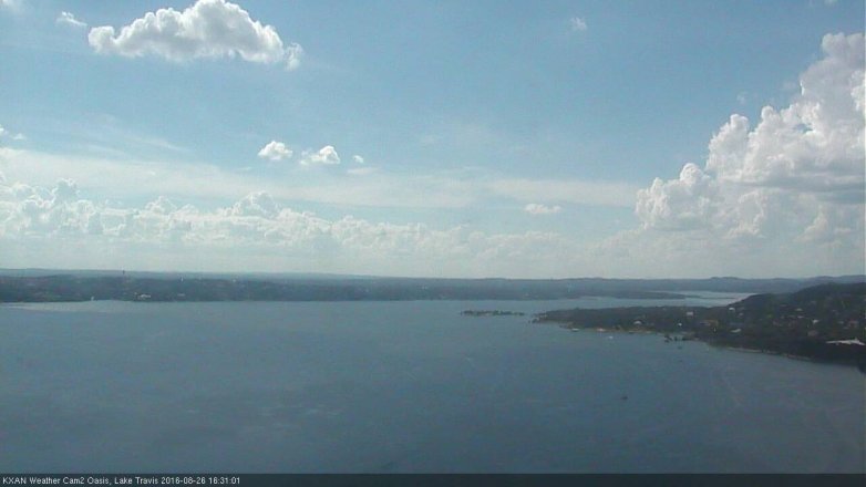 Lake Travis webcam, August 26, 2016 3:55 PM CT