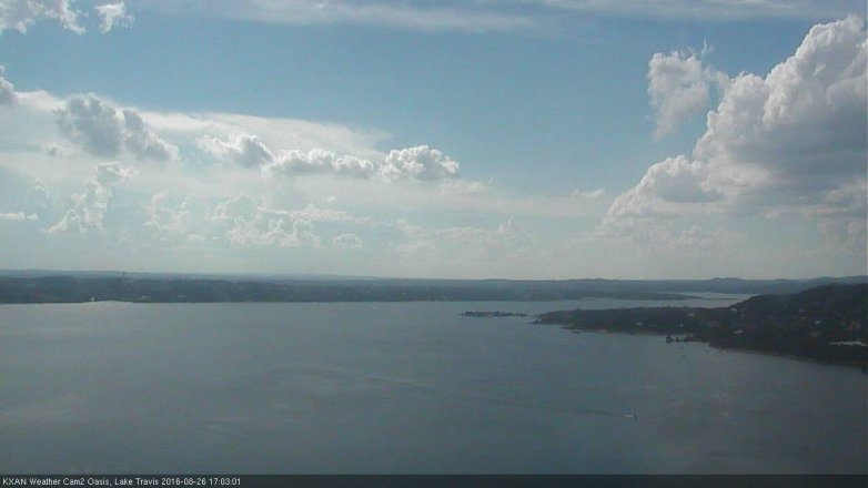 Lake Travis webcam, August 26, 2016 4:15 PM CT