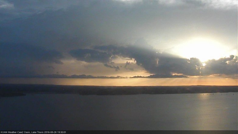 Lake Travis webcam, August 26, 2016 6:45 PM CT