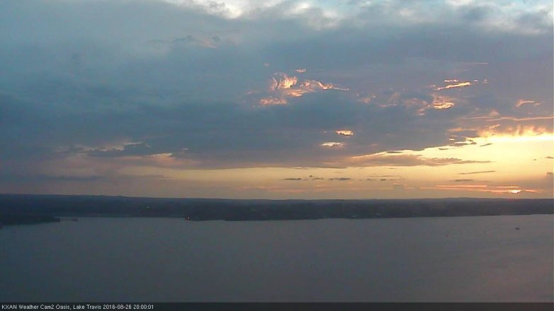 Lake Travis webcam, August 26, 2016 7:20 PM CT