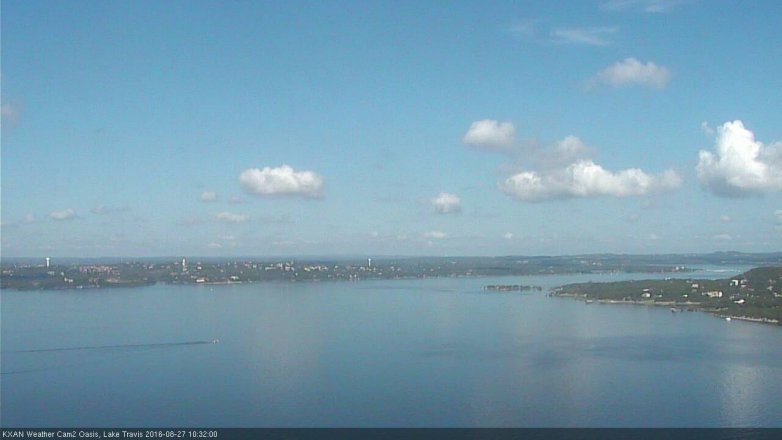 Lake Travis webcam, August 27, 2016 9:35 AM CT