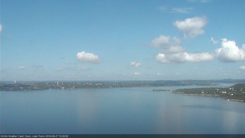 Lake Travis webcam, August 27, 2016 9:45 AM CT